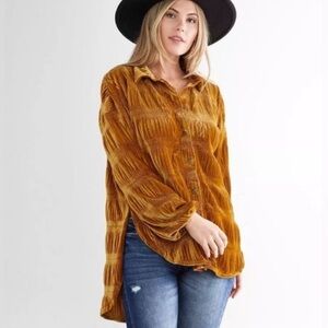 Free People My Best Velvet Blouse
